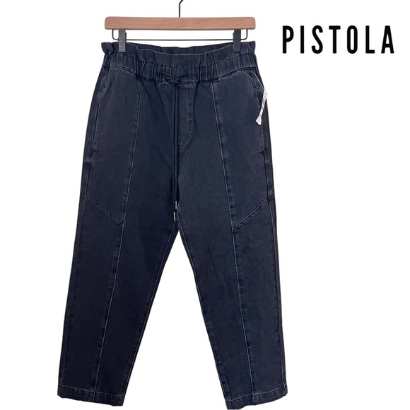 NWT Pistola Cam Paperbag Cropped Denim Pant - Picture 1 of 16